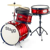 Stagg 3pc 12 Junior Drum Kit with Hardware and Throne Red