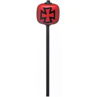 Danmar Red Wood Ball Bass Drum Beater Black Shaft Black Iron Cross
