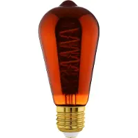 Eglo E27 LED ST64 kobberfarget dråpe dekorasjonslampe med spiral og varmt hvitt lys