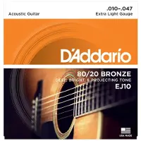 Daddario EJ10 80/20 Bronze Acoustic Strings Extra Light 10-47