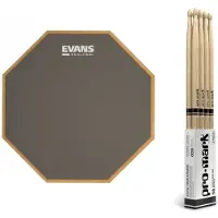 Evans RealFeel Apprentice Pad 7" & Promark Oak 5B Sticks