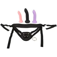Orion 4-delt Strap-On Set med Harness og 3 Utbyttbare Dildoer