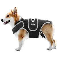Vevor Ryggstøtte for hunder for IVDD, Ortopedisk ryggstøtte for hunder, Justerbar ryggstøtte for kjæledyr med reflekterende kant, Ryggstøtte for hund for smertelindring, Ryggstøttesele før og etter op