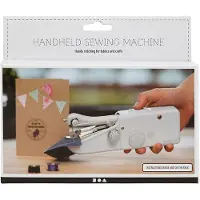 Adlibris Håndholdt symaskin, H: 6,7 cm, L: 20,5 cm, B: 3,5 cm, hvit, 1 stk.