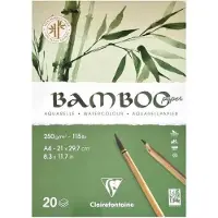 Clairefontaine Akvarel Papir 100% Bamboo Paper 20 ark A4, 250gram, Toplimet, kraftig papbagside