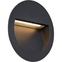 QAZQA Moderne innfelt vegglampe svart inkl. LED IP65 - Gem
