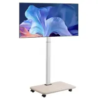 Vevor TV-stativ på hjul, mobil TV-tralle for 32–70 tommers skjermer, 25° venstre-høyre rotasjon og høydejusterbart TV-feste på hjul, holder opptil 49 kg for hjørne, soverom, utendørs, maks. VESA 600x4