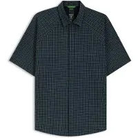 BOSS for man. 50544851 Dark blue Excurse shirt (M), Casual, Cotton, Short sleeve