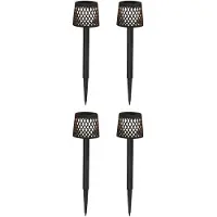 Newgarden LED-solcellelampe Gretita, svart, jordspyd, 4-pakning