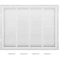 Vevor returluftfilterrist, passer til kanalåpning B24 x H18 tommer, filter ikke inkludert, returluftventildeksel for vegg, pulverlakkert stål returluftrist avtakbar front/dør for 1 tomme filtre