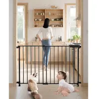 Vevor Babygrind, 29,5-43 tommer justerbar bredde, 28 tommer høy hundegrind, ingen terskelstang, enkel trinngjennomgang, for barn og kjæledyrsikkerhet, med skruer, åpen med én hånd, for trapper og dørå