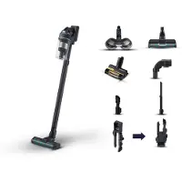 Samsung VS20C852FTB, 2-i-1 stavstøvsuger, Uten pose, Sort, Blå, Rektangulær, Tørr, Multi-syklonisk