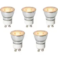 LUEDD Sett med 5 GU10 3-trinns dimbare LED-pærer 35 mm 4W 200 lm 2200K