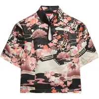 Superdry Mandarin Jacquard Kortarmet T-skjorte