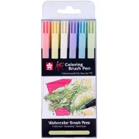 Adlibris Sakura Koi Colouring Brush Pen Pasteller 6-sett