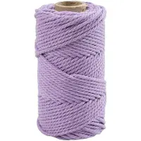 Creativ Company Macramè-rep, L: 55 M, dia. 4 mm, lilla, 330 g/ 1 rl.