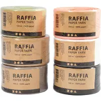 Adlibris Raffia Papirgarn, B: 7-8 mm, ass. farger, 6x100 m/ 1 pk.