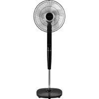 Deltaco vifte med fjernkontroll, 40 cm, lite støy, med timer, oscillerende, sort