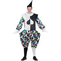 MOM Harlekin-kostyme Med Hette Ryggløst Design Håndjern Og Bukser Med Knapper
