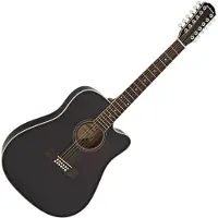 Gear4Music Dreadnought Cutaway 12-Strengs Akustisk Gitar fra Svart