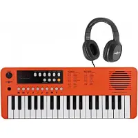 Gear4Music VISIONKEY-1 37-tangenters Bærbart Mini-keyboard med Hodetelefoner Oransje