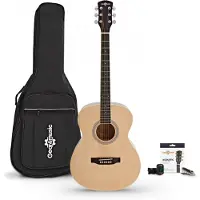 Gear4Music Student Elektroakustisk Gitar & Tilbehørspakke fra Naturell