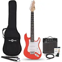 Gear4Music 3/4 LA Elektrisk Gitar Rød 10W Gitarforsterker og Tilbehørspakke