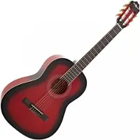Gear4Music Deluxe 3/4 Klassisk Gitar fra Trans Red Burst