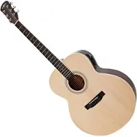 Gear4Music Jumbo Venstrehendt Elektroakustisk Gitar fra Naturell
