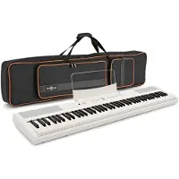 Gear4Music SDP-2 Scenepiano Hvitt Pakke med Bag fra
