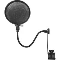 Gear4Music Mikrofon Pop Filter Skjold for Mikrofonstativ fra