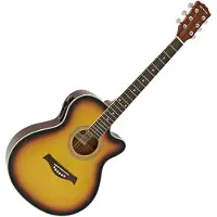 Gear4Music Single Cutaway Elektroakustisk Gitar fra Sunburst