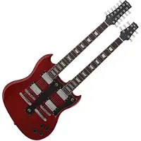 Gear4Music Brooklyn Double Neck Gitar fra