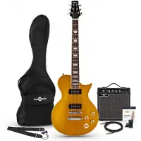 Gear4Music New Jersey Select Guitar fra + 15W Pakke Glorious Gold
