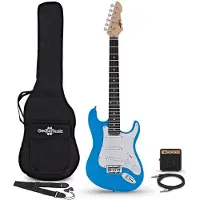 Gear4Music 3/4 LA Elektrisk Gitar Blå Mini Gitarforsterkerpakke