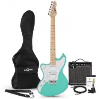 Gear4Music Seattle Venstrehendt Elektrisk Gitar + Forsterkepakke Seafoam Green