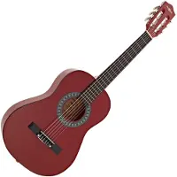 Gear4Music Junior 1/2 Klassisk Gitar Rød fra