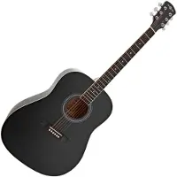 Gear4Music Dreadnought Akustisk Gitar fra Svart
