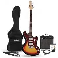 Gear4Music Seattle Elektrisk Gitar + Forsterkerpakke Sunburst