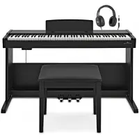 Gear4Music VISIONKEY-500 Digitalpiano Benk Pakke fra Matt Svart