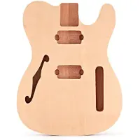Gear4Music Solo-Cutaway Semi Hollow Elektrisk Gitar Kropp Mahogni/Basswood