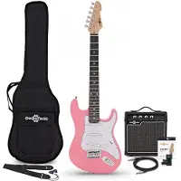 Gear4Music 3/4 LA Elektrisk Gitar Rosa 10W Gitarforsterker og Tilbehørspakke