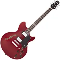 Gear4Music San Francisco Semiakustisk Gitar fra Red Wine
