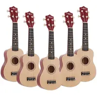 Gear4Music Ukulele fra Natural 5-Pakning