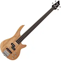 Gear4Music Chicago Fretless Bassgitar fra Naturlig