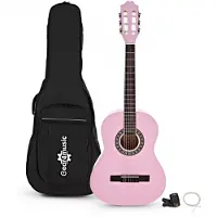 Gear4Music 3/4 Klassisk Gitarpakke Rosa fra