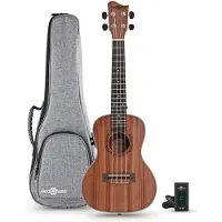Gear4Music Koa Concert Electro Ukulelepakke fra