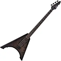 Gear4Music Harlem V Bassgitar fra Trans Black