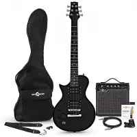 Gear4Music 3/4 New Jersey Classic Left Handed Electric Guitar + Forsterkerpakke Svart