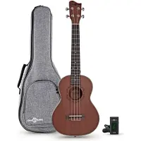 Gear4Music Sapele Tenor Electro Ukulelepakke fra